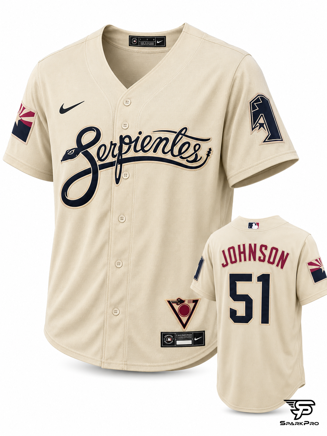 Camiseta Serpientes Johnson #51 Nike Amarillo - Imagen Principal