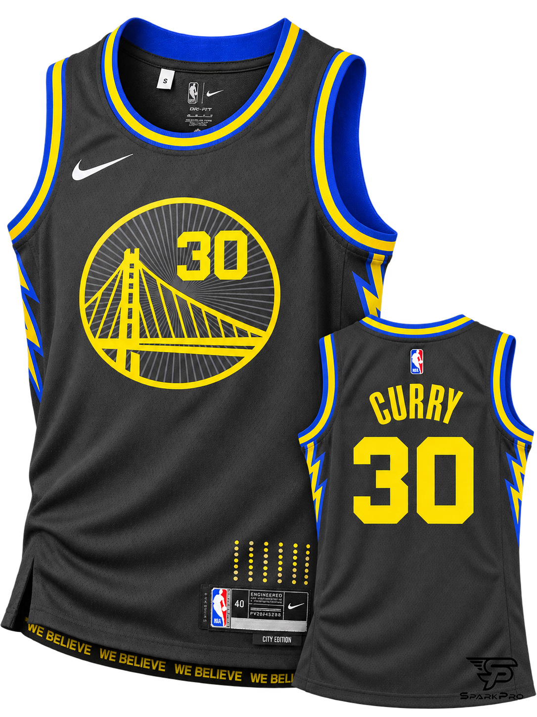Camiseta Golden State Warriors Stephen Curry #30 Nike Negro - Imagen Principal Camiseta Golden State Warriors Stephen Curry #30 Nike Negro Nike Baloncesto - SparkPro