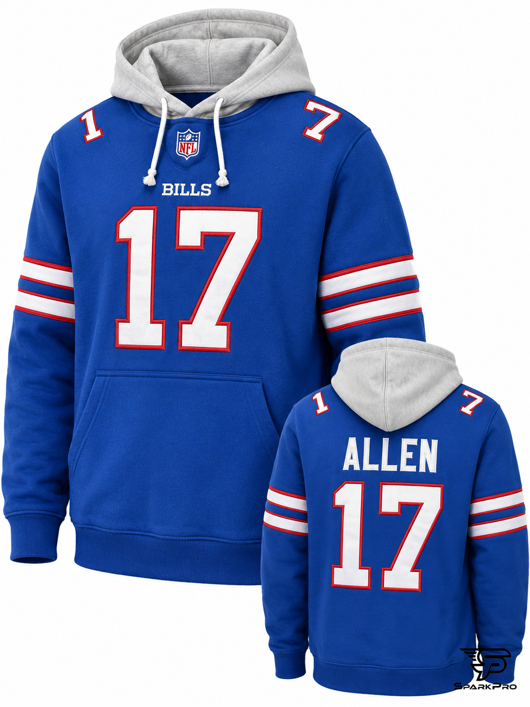 Hoodie Buffalo Bills Allen #17 Azul - Imagen Principal