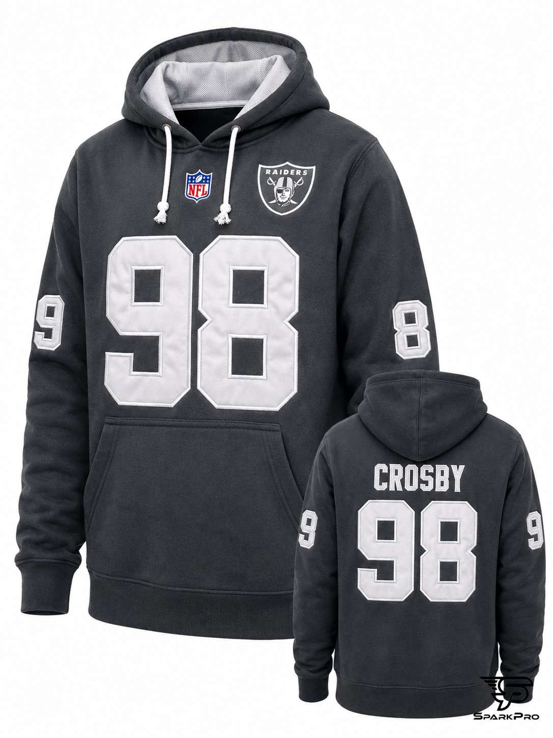 Hoodie Raiders Crosby #98 Negro - Imagen Principal